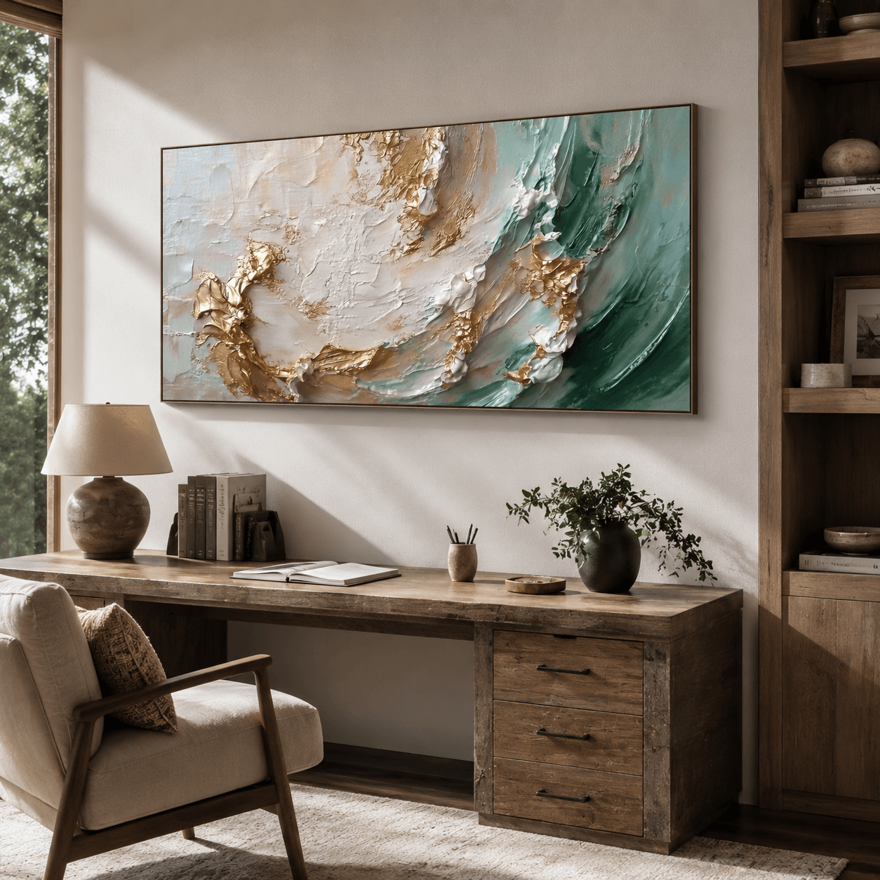 Textured Gilded Opulence | Emerald Glow