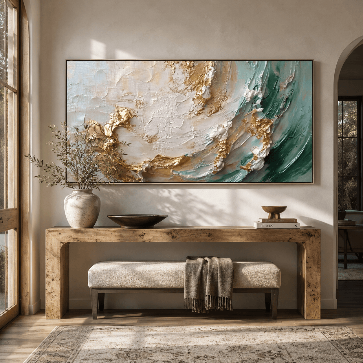 Textured Gilded Opulence | Emerald Glow