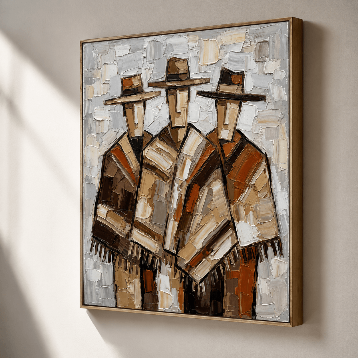 Strukturiertes verhülltes Trio | Erdige Töne