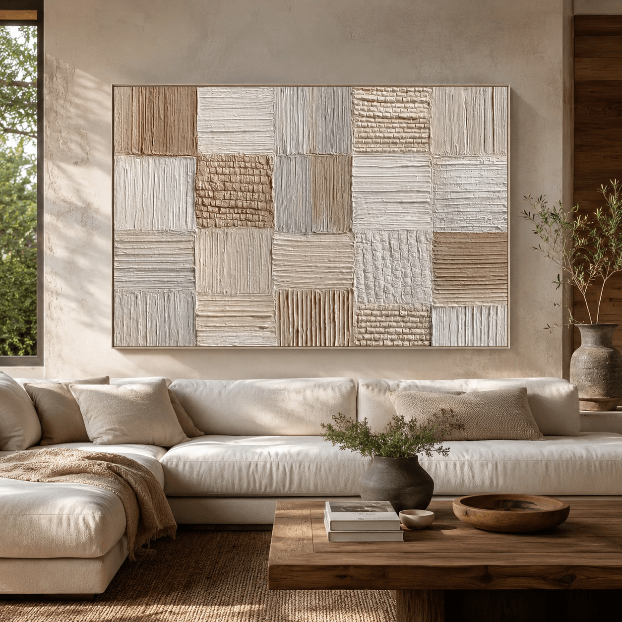 Textured Patchwork Serenity | Neutral Tones