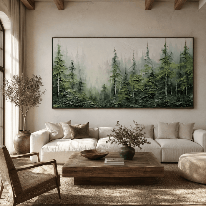 Textured Forest Opulence | Green Pine