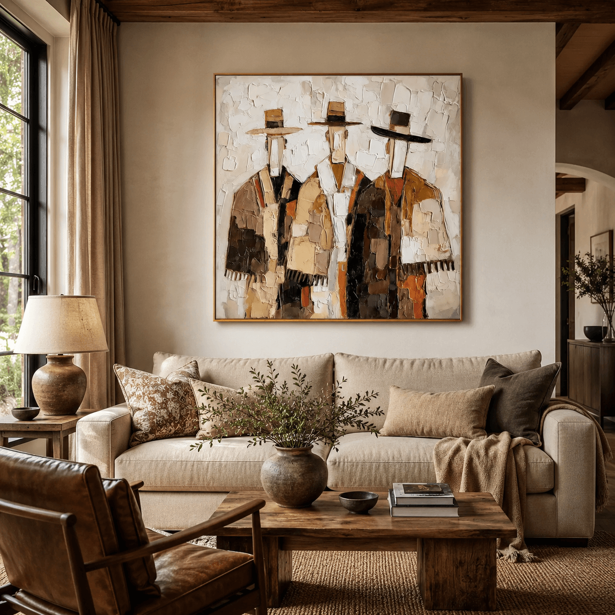Textured Abstract Figure Art | Subtle Tones Flow
