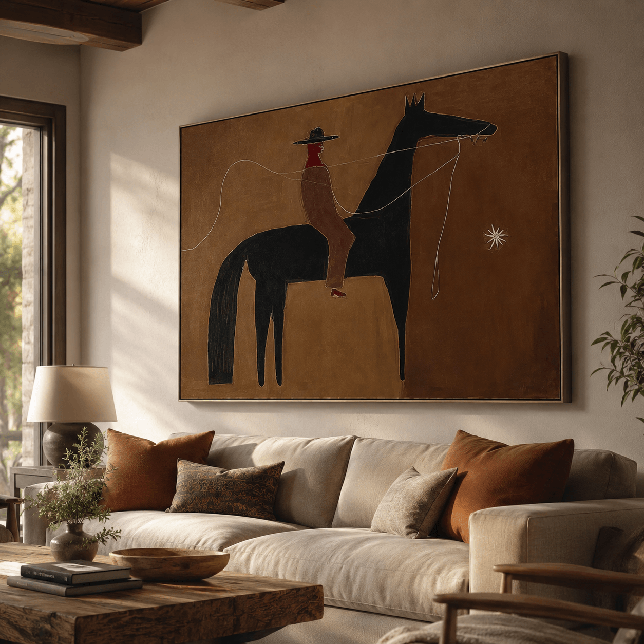 Stylized Equestrian Simplicity | Brown Rider