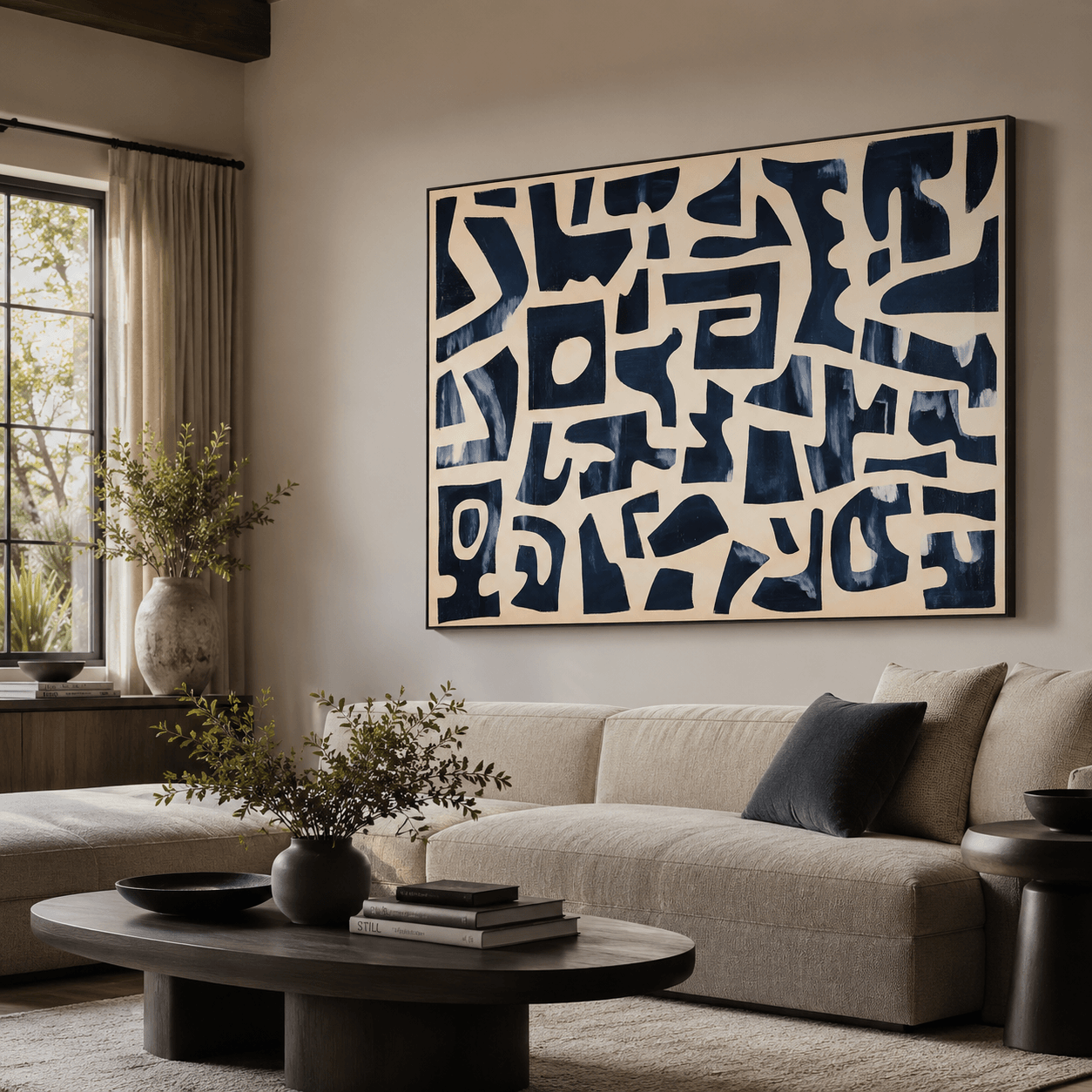 Textured Geometric Rhythm | Navy Block