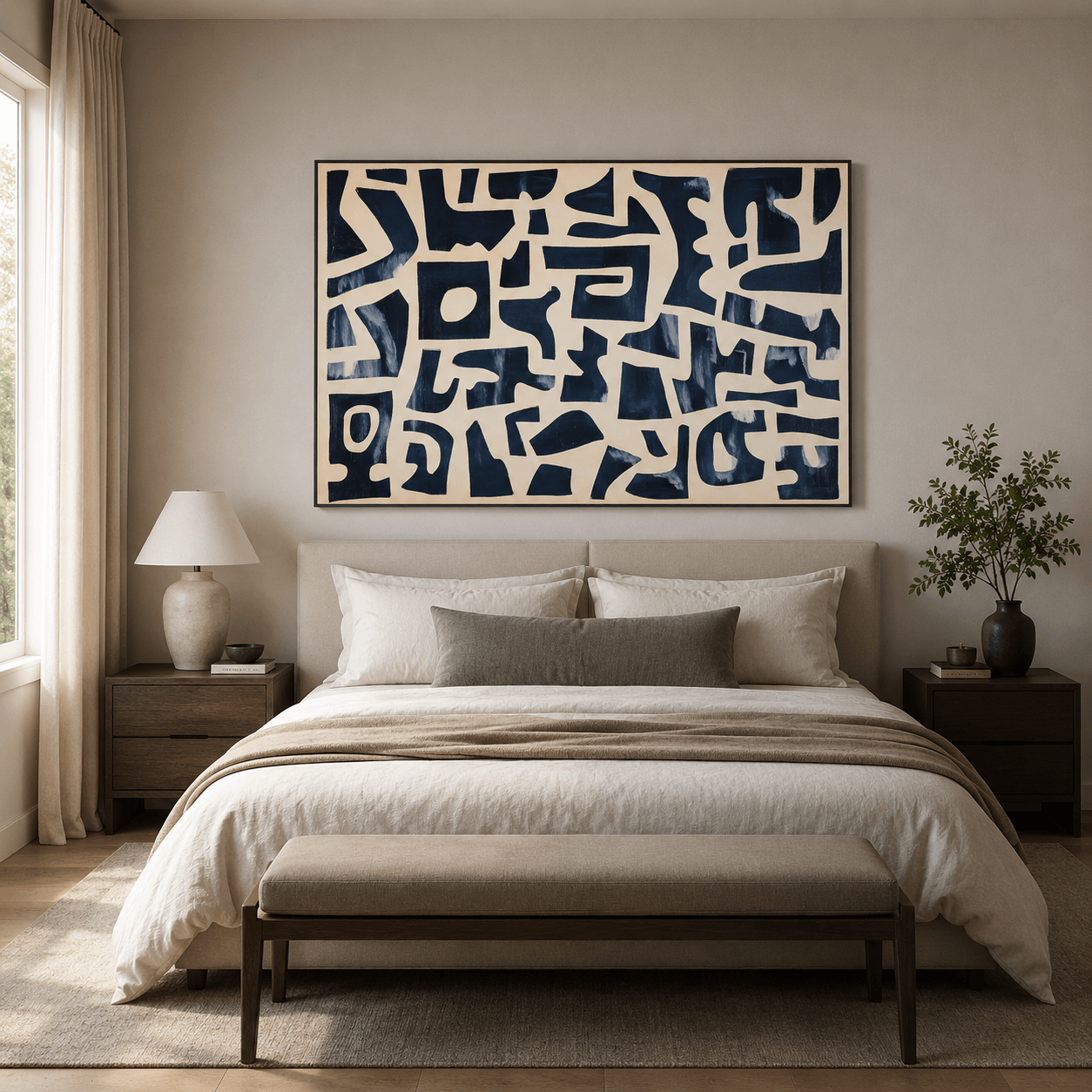 Textured Geometric Rhythm | Navy Block