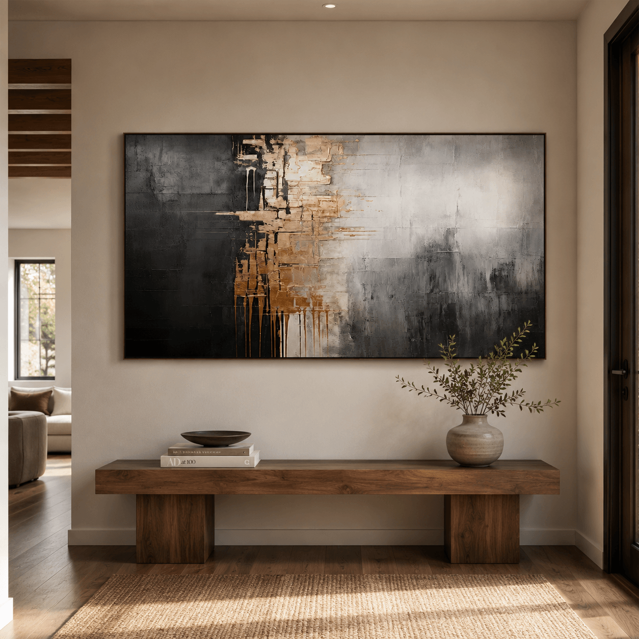 Textured Metallic Elegance | Gold Gray