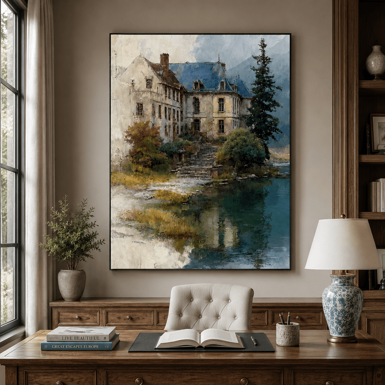 Textured Chateau Serenity | Beige Blue