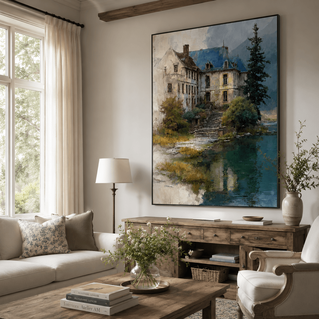 Textured Chateau Serenity | Beige Blue