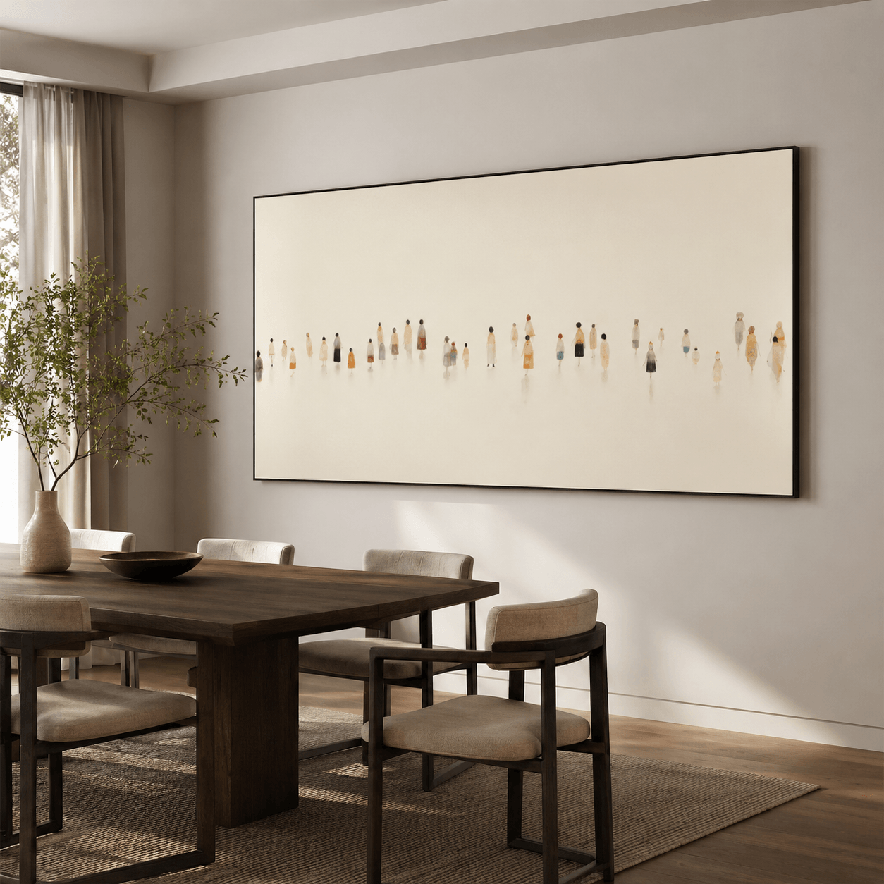 Szenenbild mit Menschenmengen | Minimalistische Eleganz-Stimmung