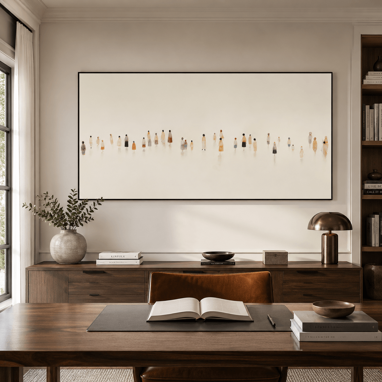 Szenenbild mit Menschenmengen | Minimalistische Eleganz-Stimmung