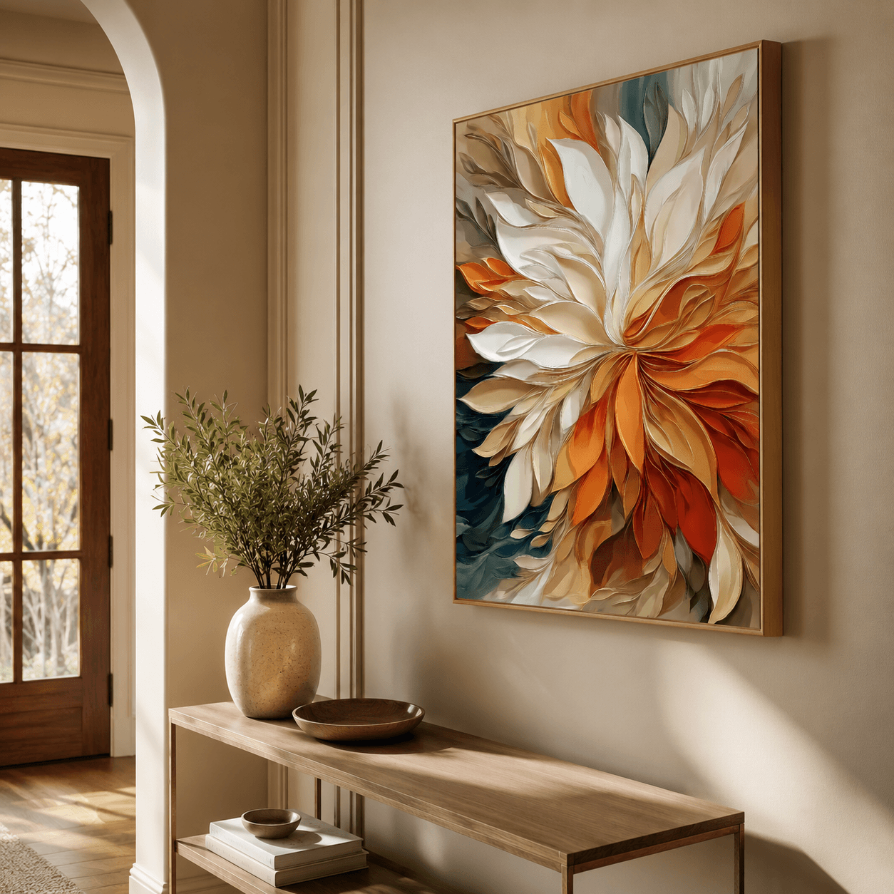 Textured Floral Burst | Warm Amber