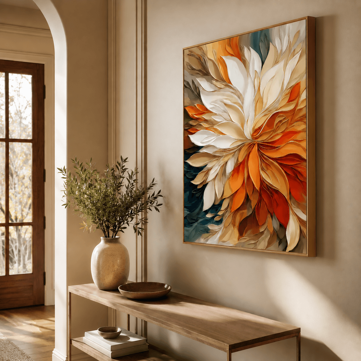Textured Floral Burst | Warm Amber