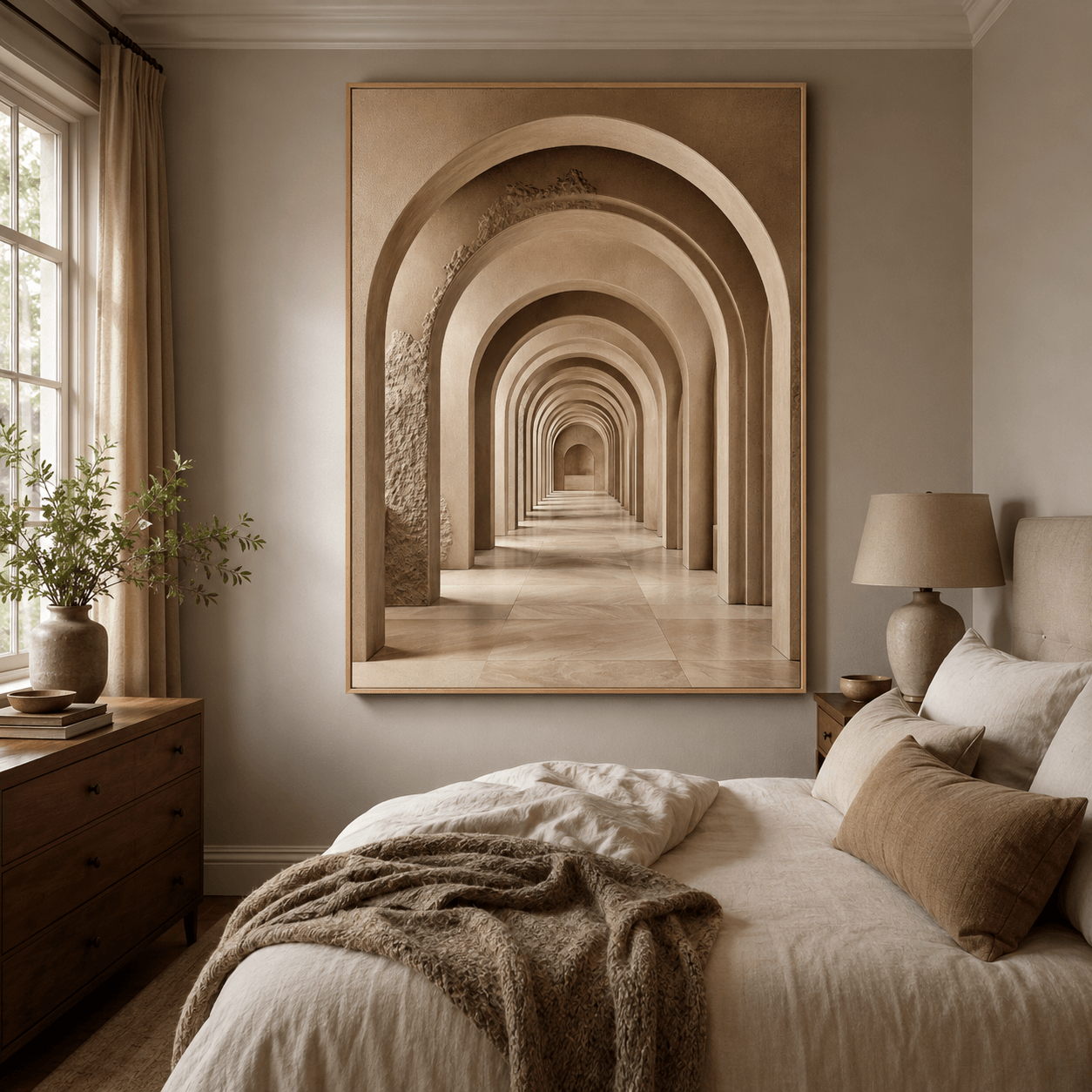 Textured Archway Serenity | Neutral Corridors