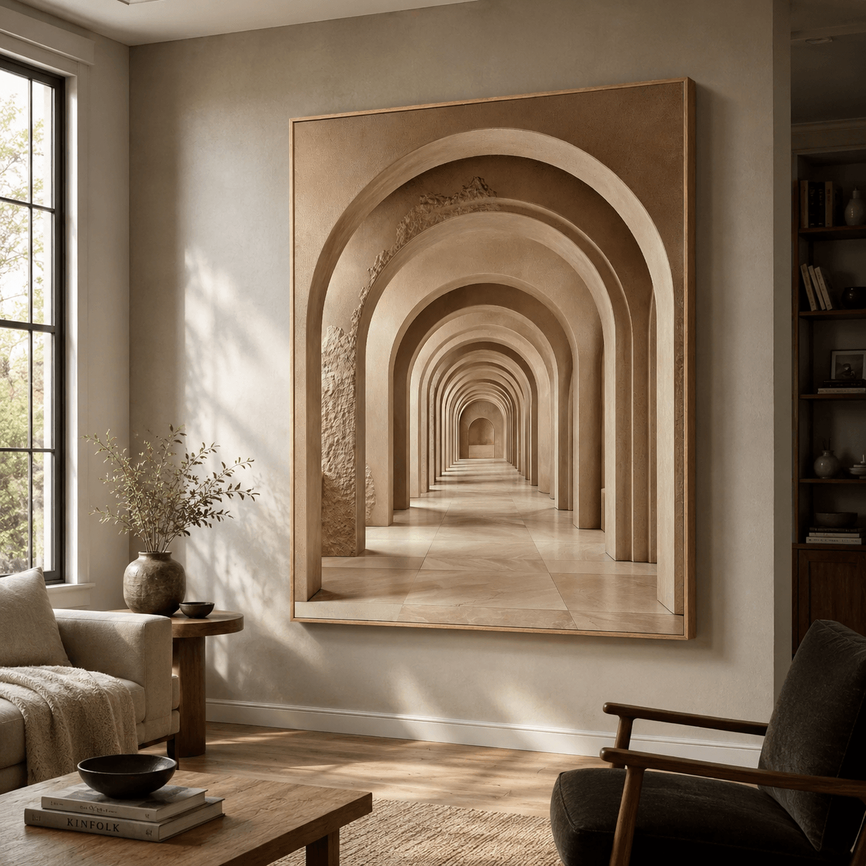Textured Archway Serenity | Neutral Corridors