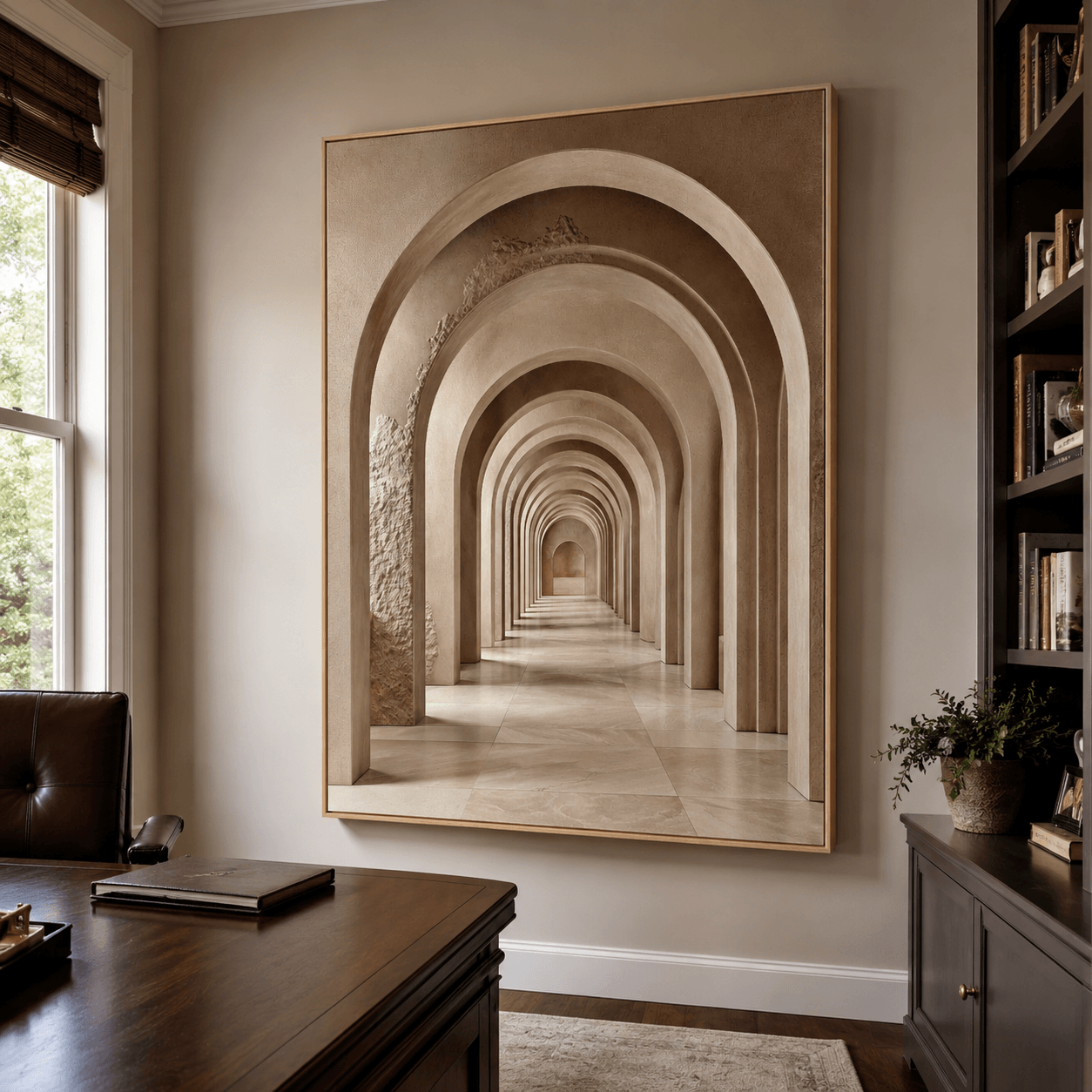 Textured Archway Serenity | Neutral Corridors