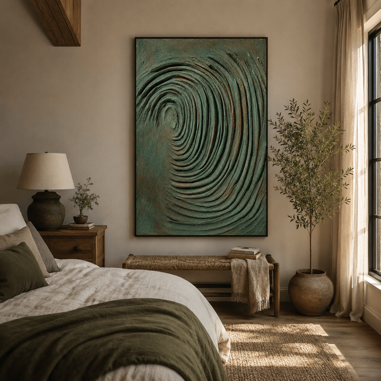Texturierte Spiralpracht | Beige Grau
