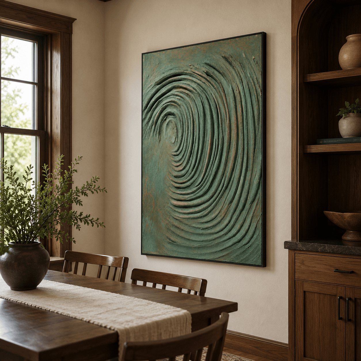 Texturierte Spiralpracht | Beige Grau
