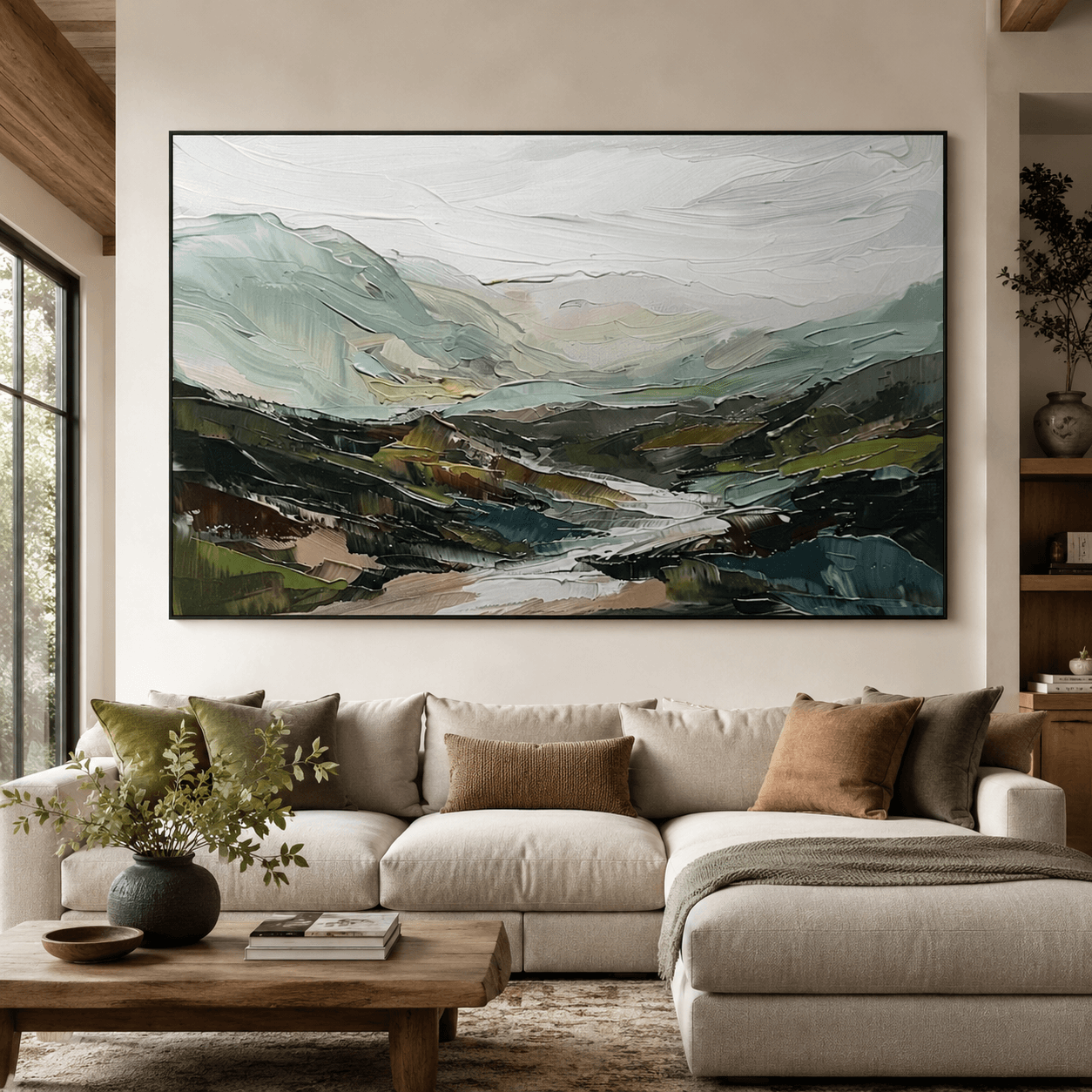 Neutrale geometrische Kunst | Strukturierte Eleganz