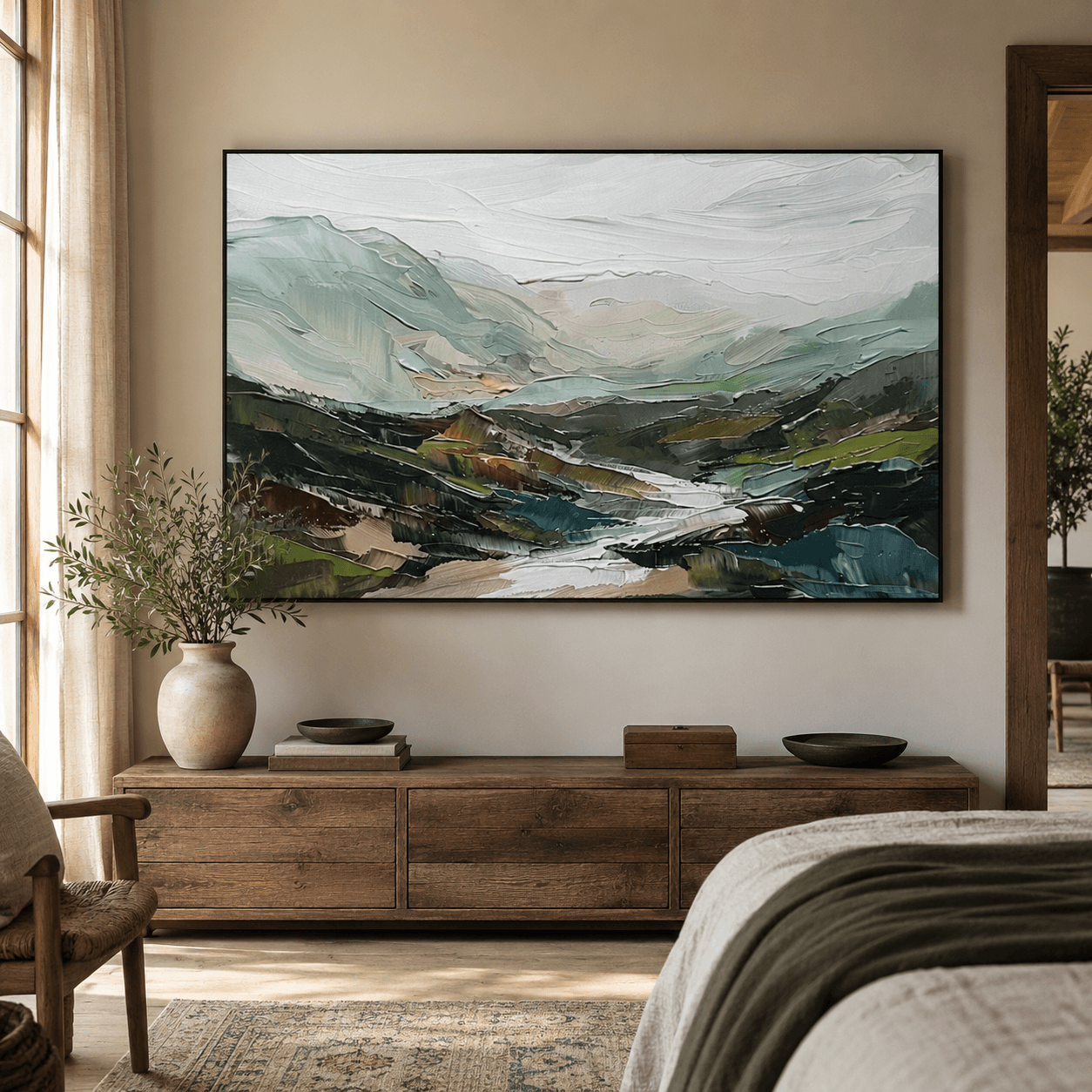 Neutrale geometrische Kunst | Strukturierte Eleganz