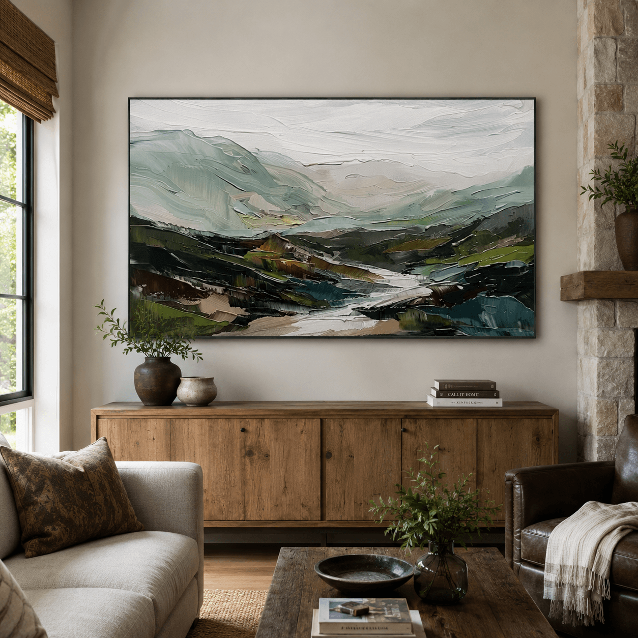 Neutrale geometrische Kunst | Strukturierte Eleganz