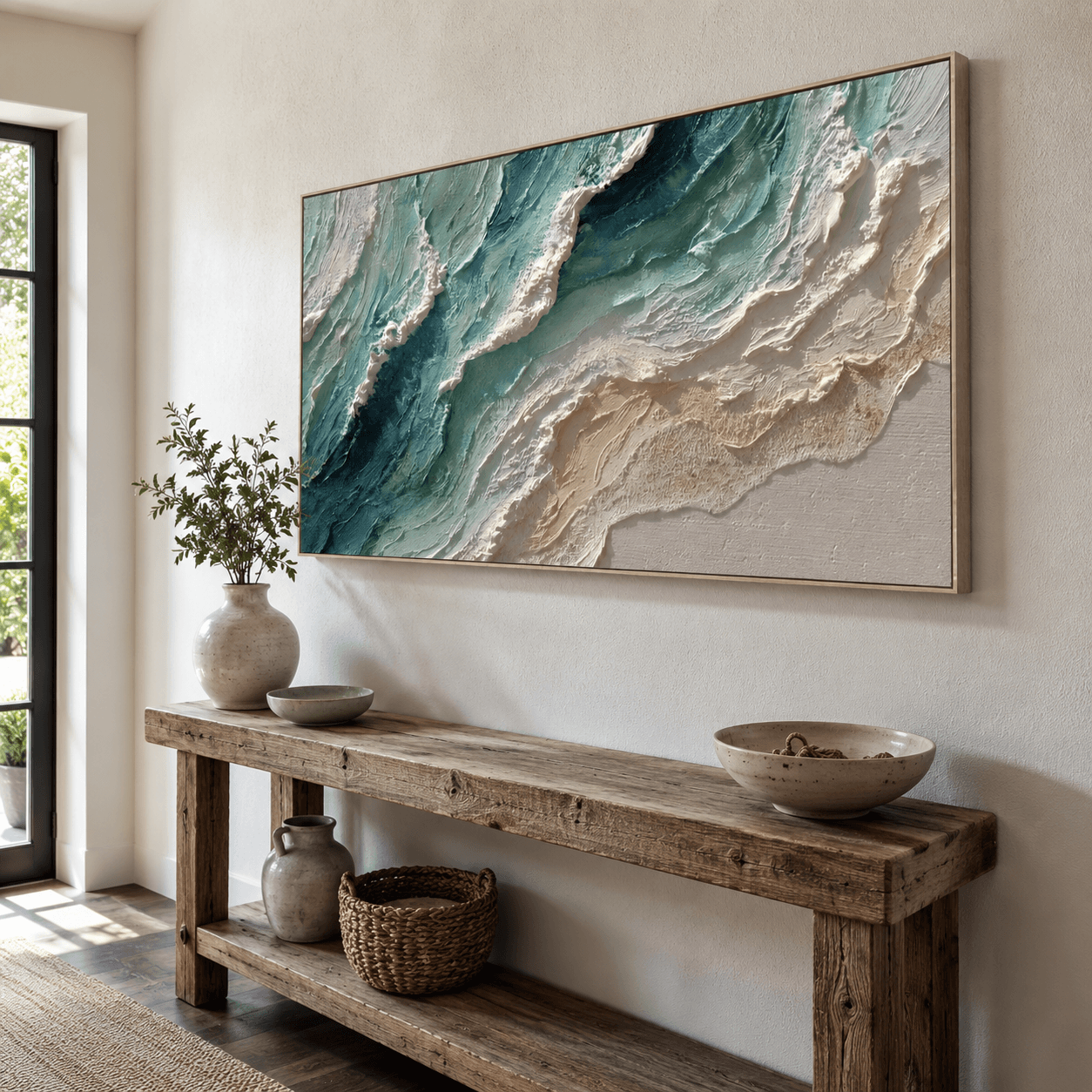 Neutrale geometrische Kunst | Strukturierte Eleganz