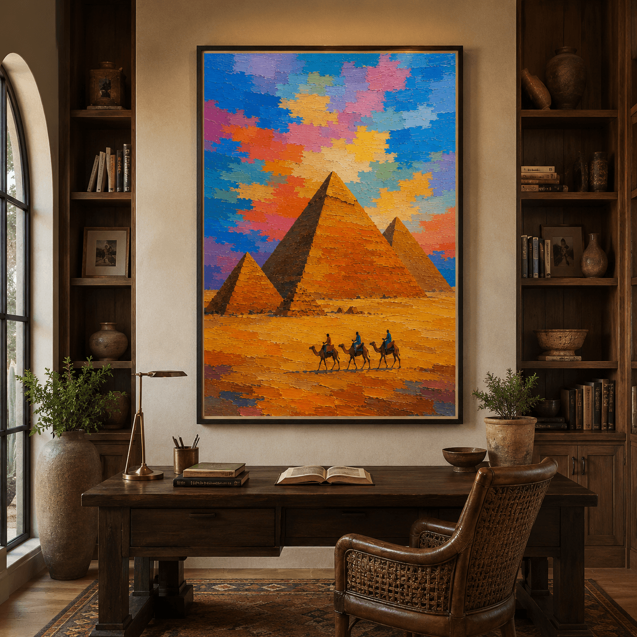 Impressionist Art | Desert Pyramid Caravans