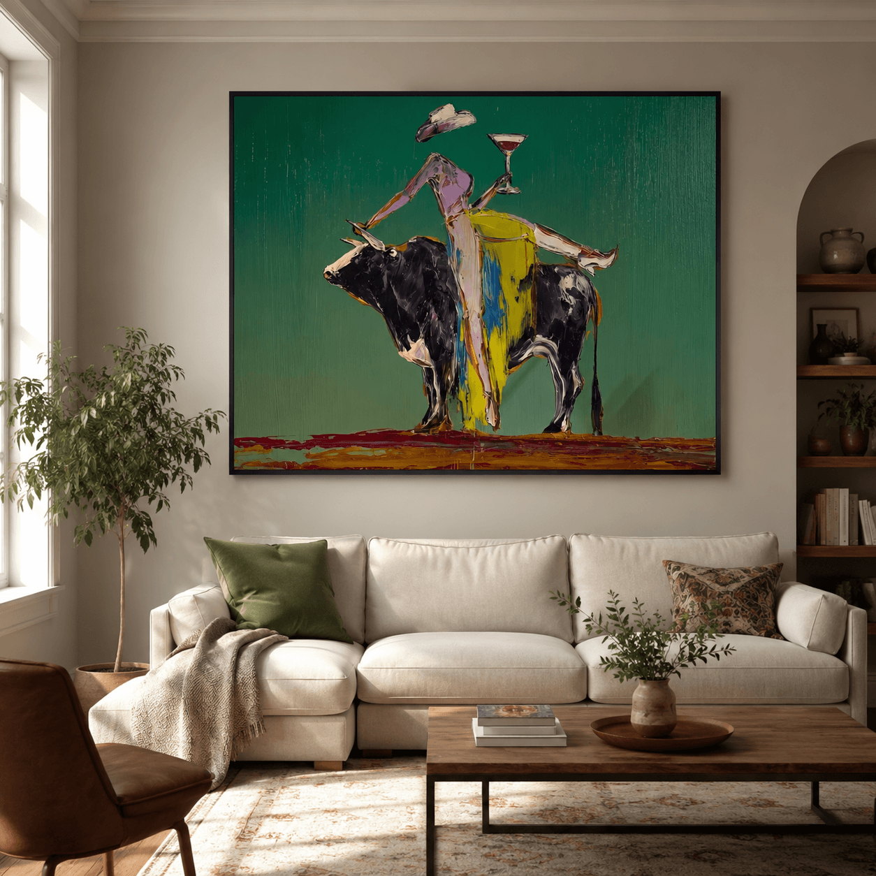 Abstract Art | Bull  Wine Figure