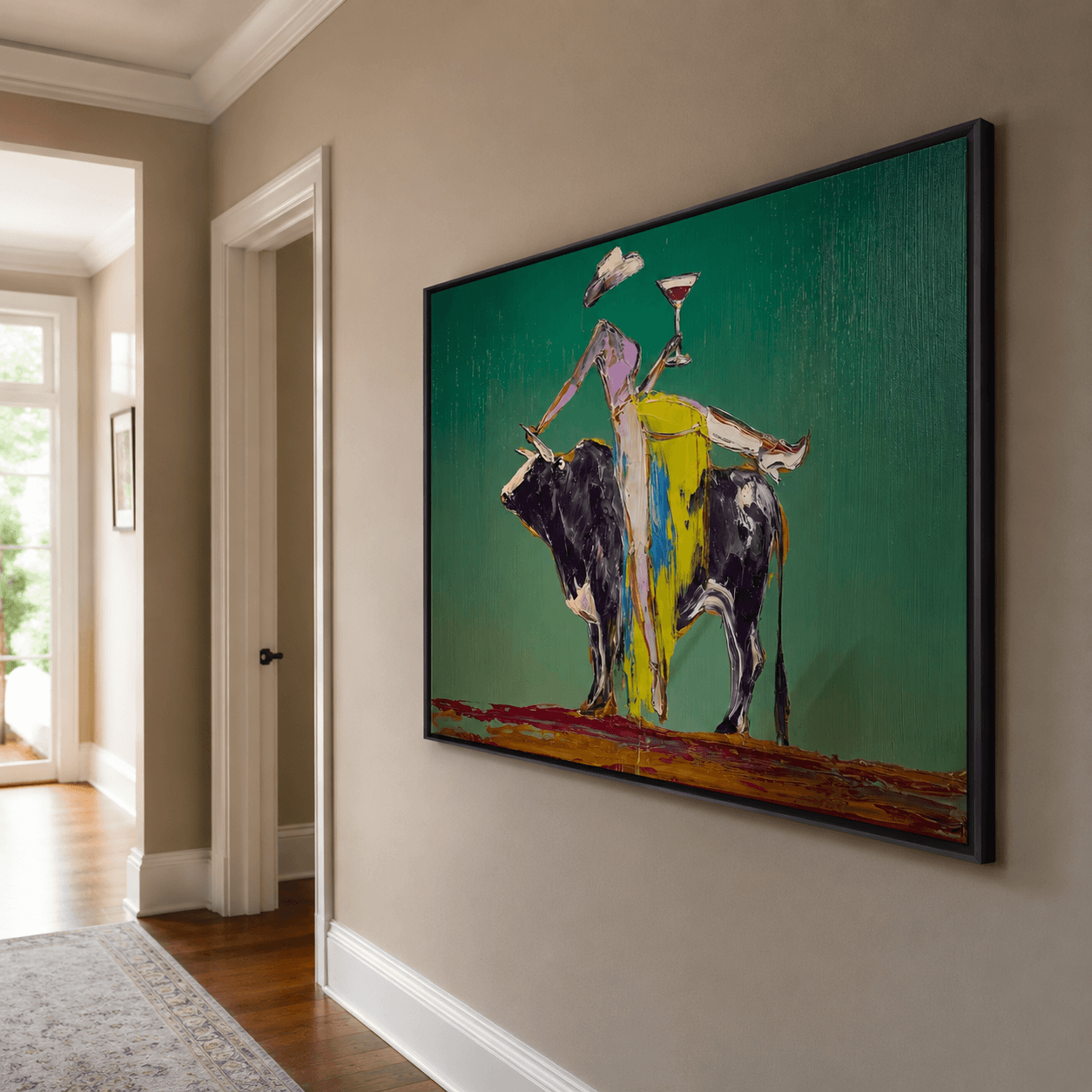 Abstract Art | Bull  Wine Figure