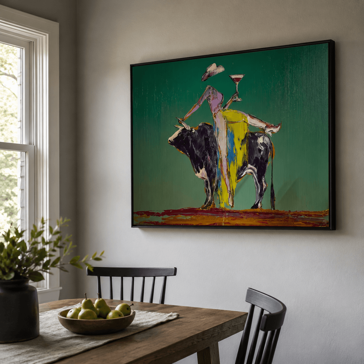 Abstract Art | Bull  Wine Figure