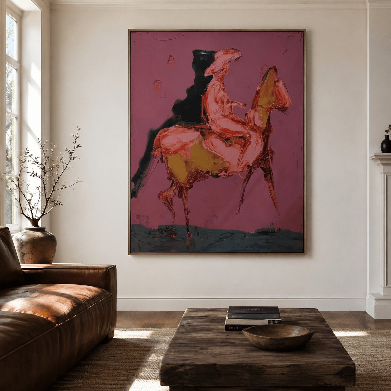 Abstract Art | Blush Horse Rider