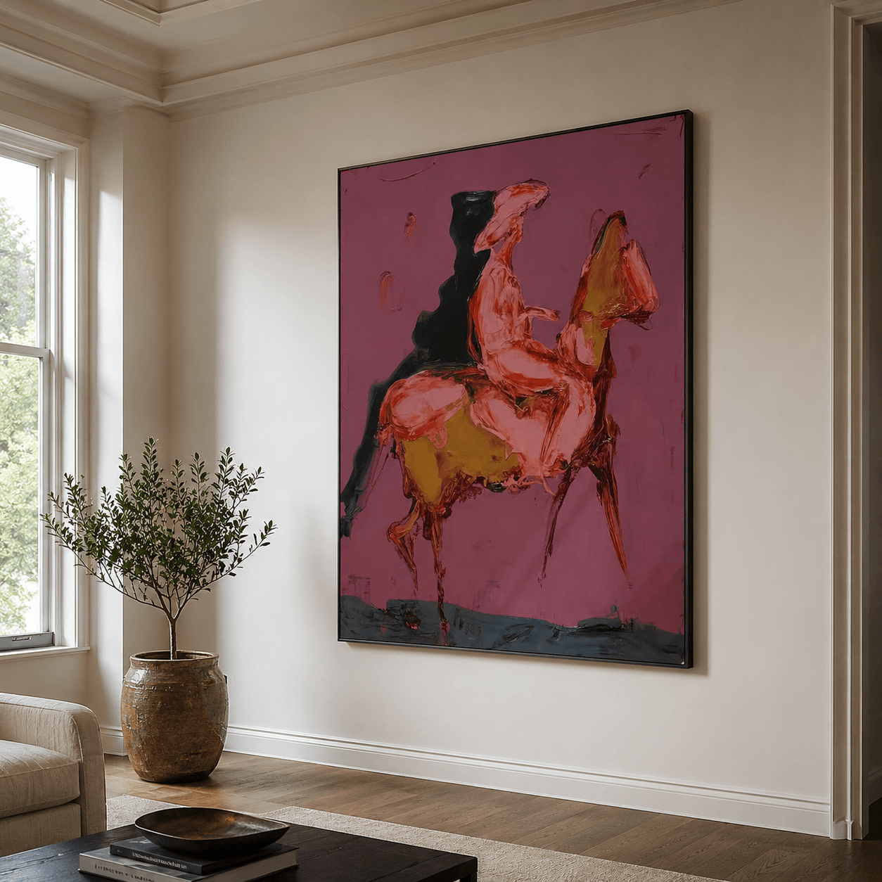 Abstract Art | Blush Horse Rider