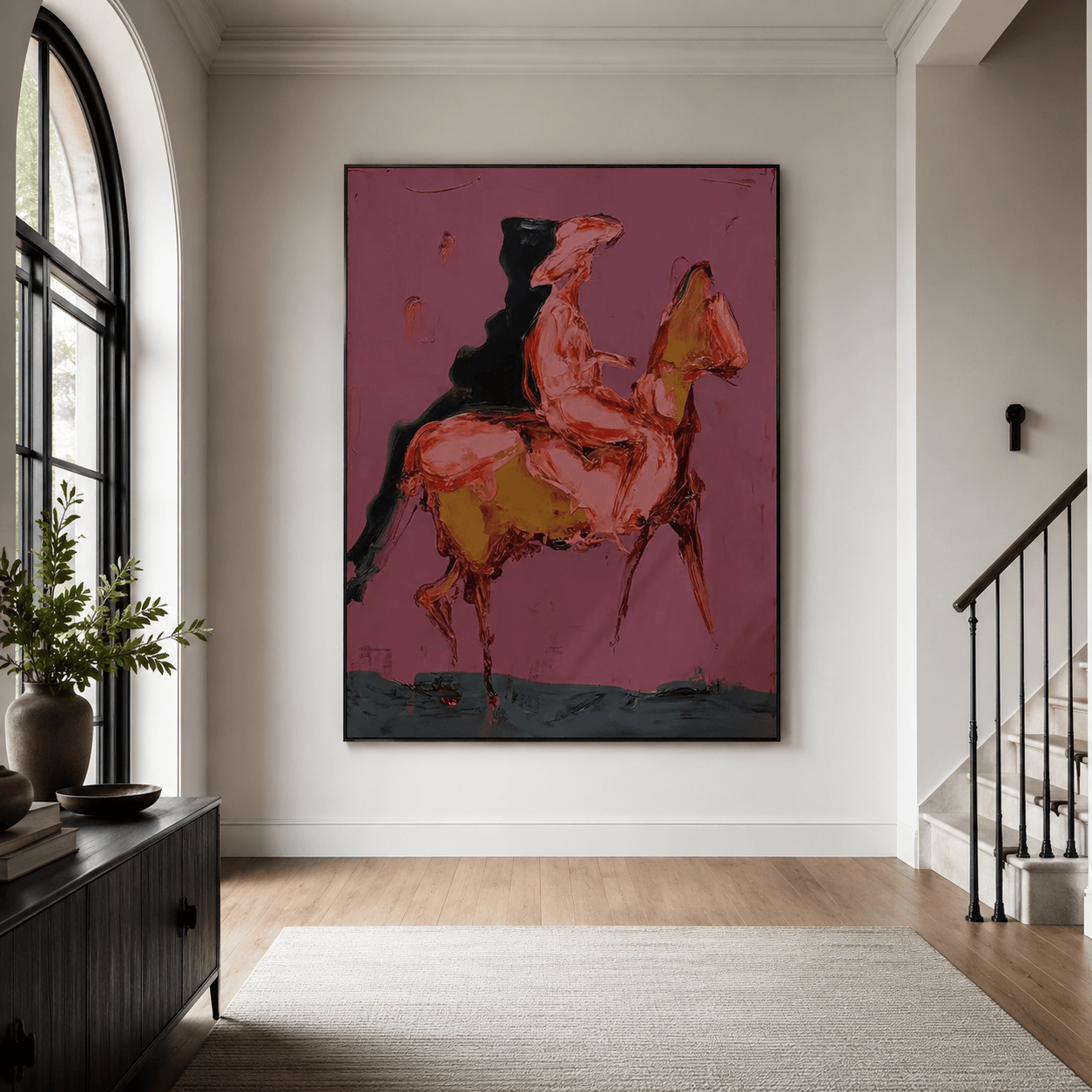 Abstract Art | Blush Horse Rider