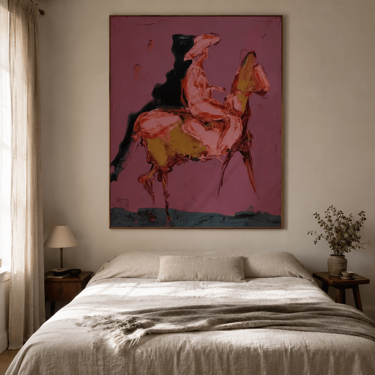 Abstract Art | Blush Horse Rider