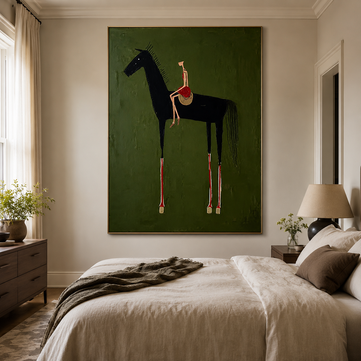 Textured Equestrian Whimsy | Green Steed