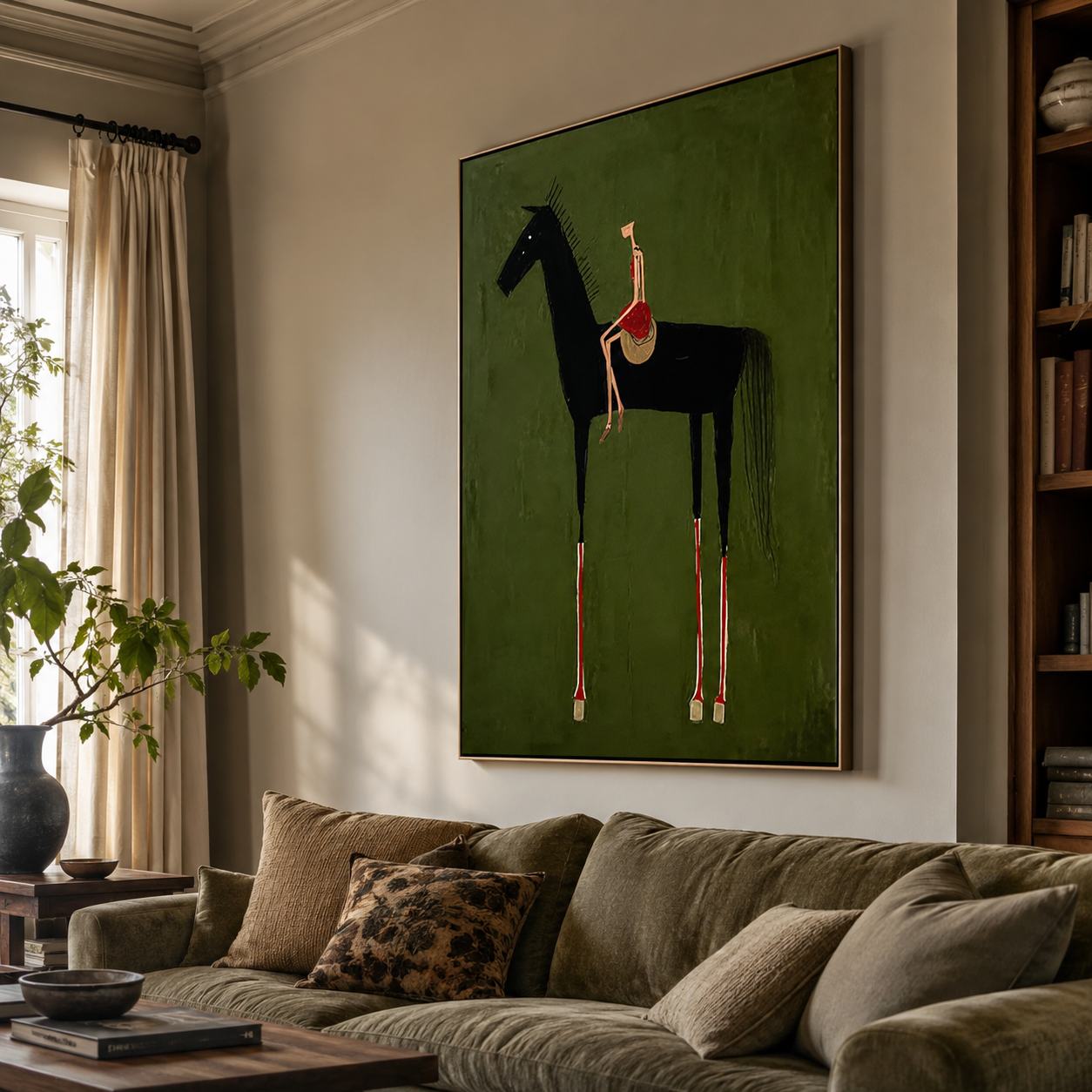 Textured Equestrian Whimsy | Green Steed