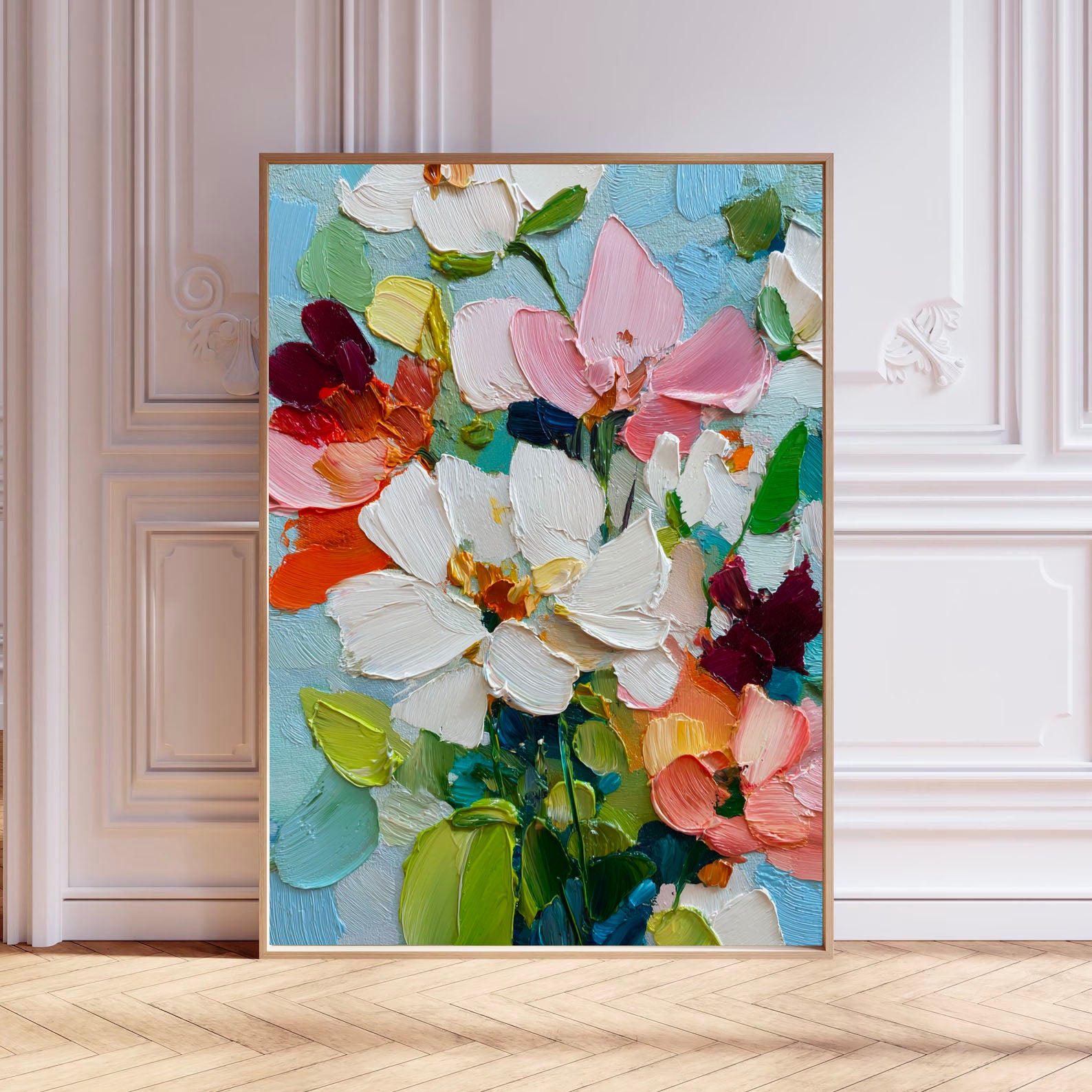 Textured Floral Art | Vibrant Depth