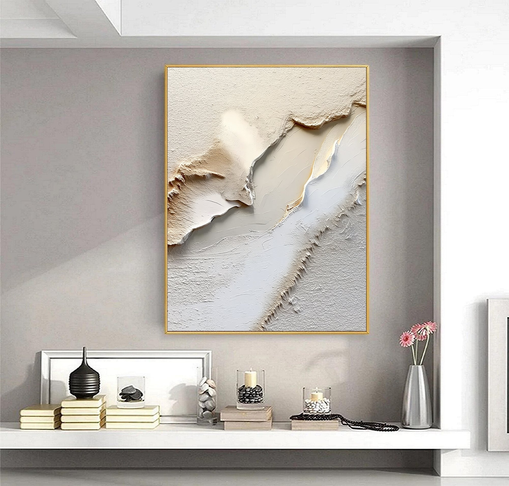 Textured Cream Undulation | Gilded Edges