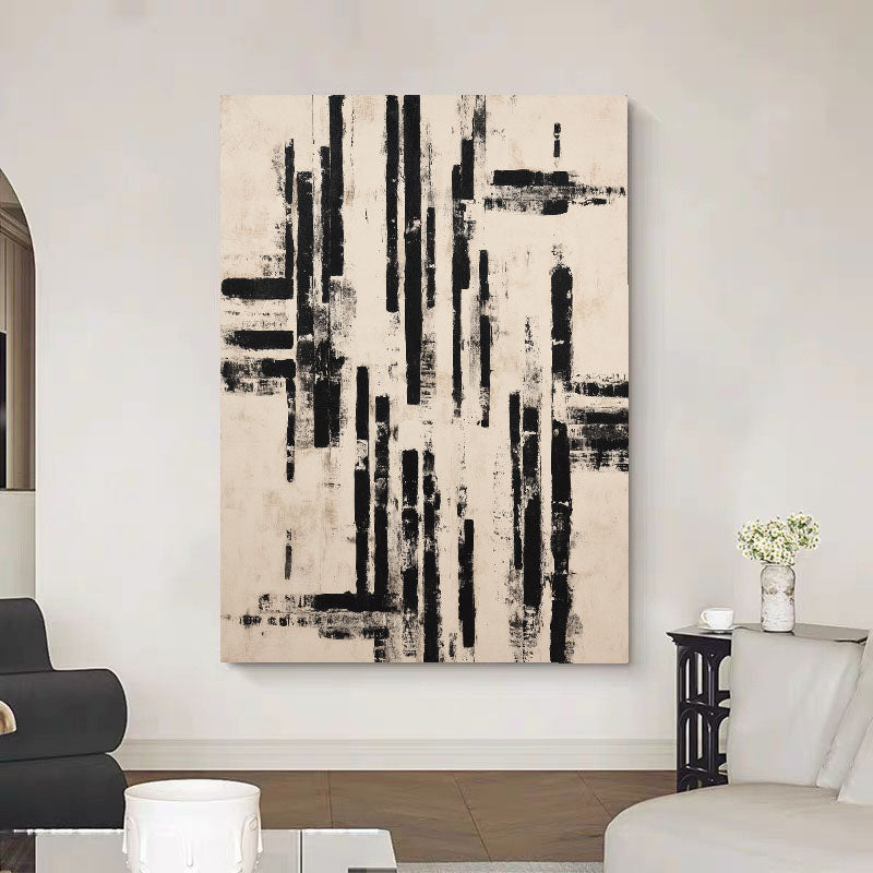 Black Strokes Abstract Art | Minimalist Sophistication