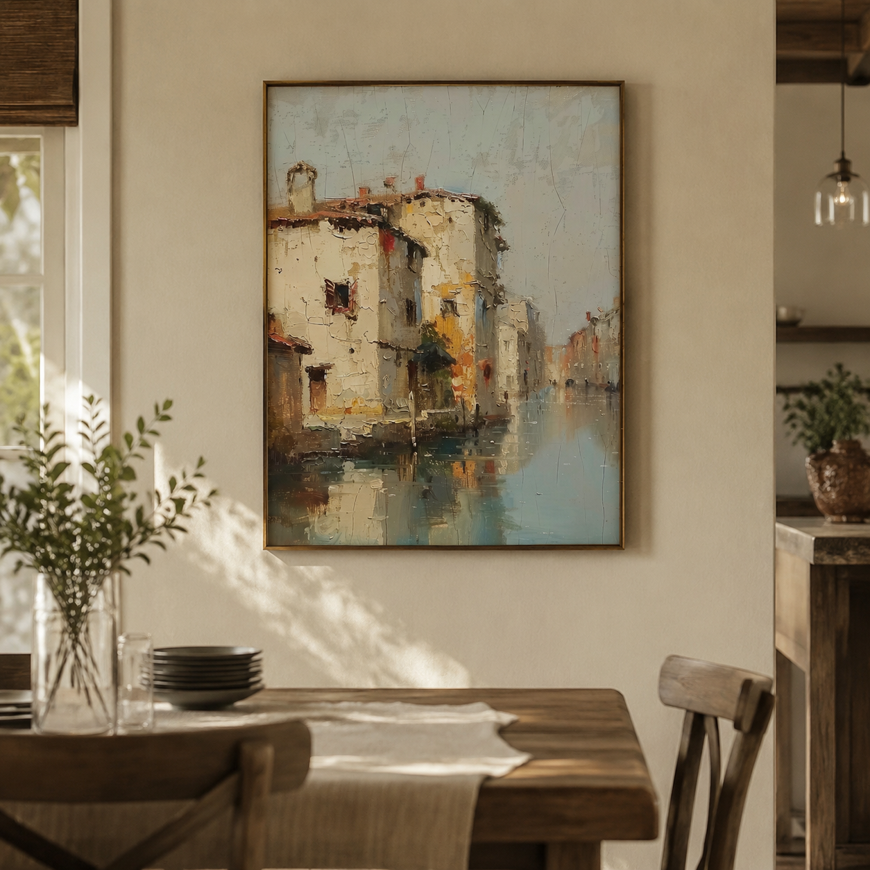 Impressionist Art | Canal Waterside Reflections