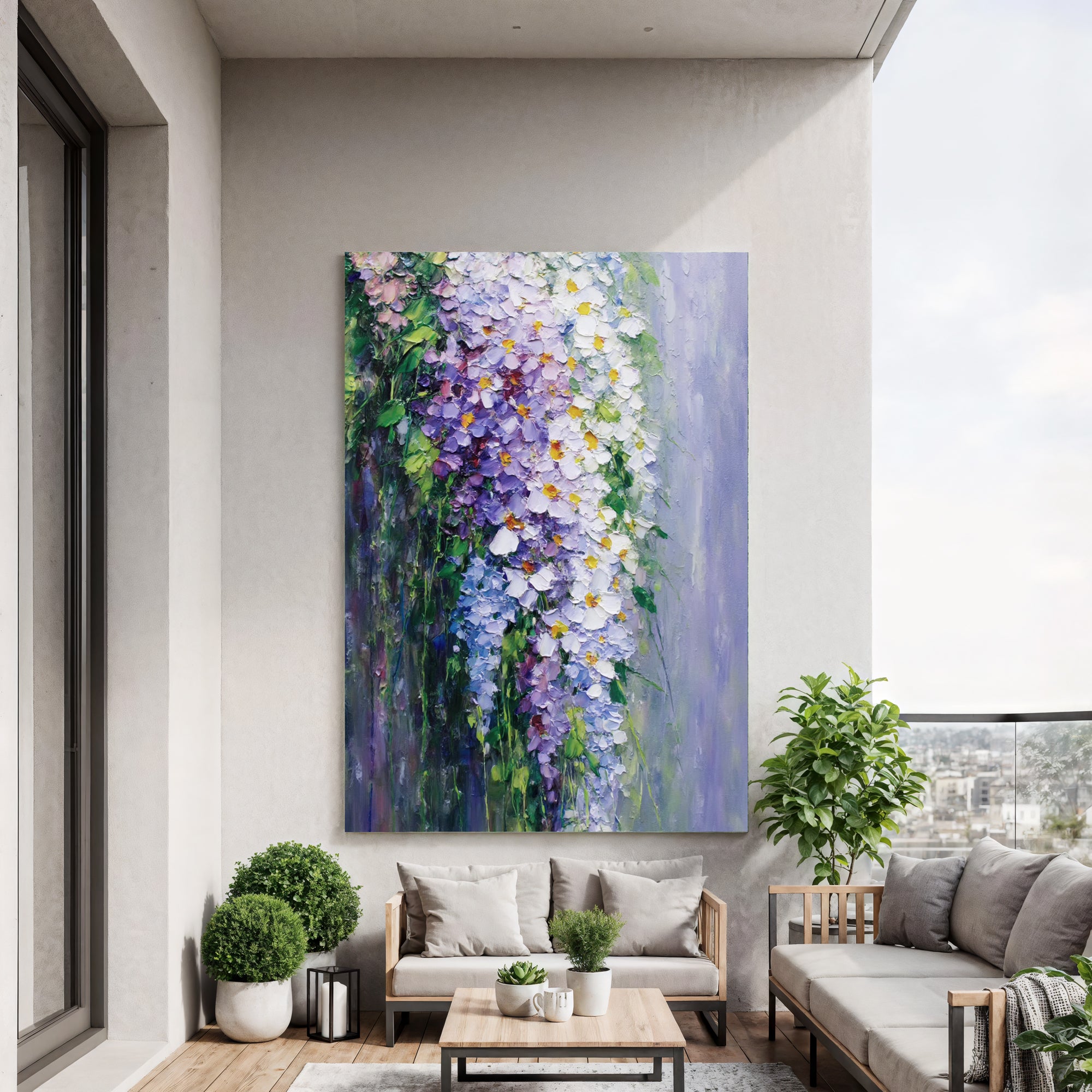 Textured Wisteria Cascade | Lavender Glow