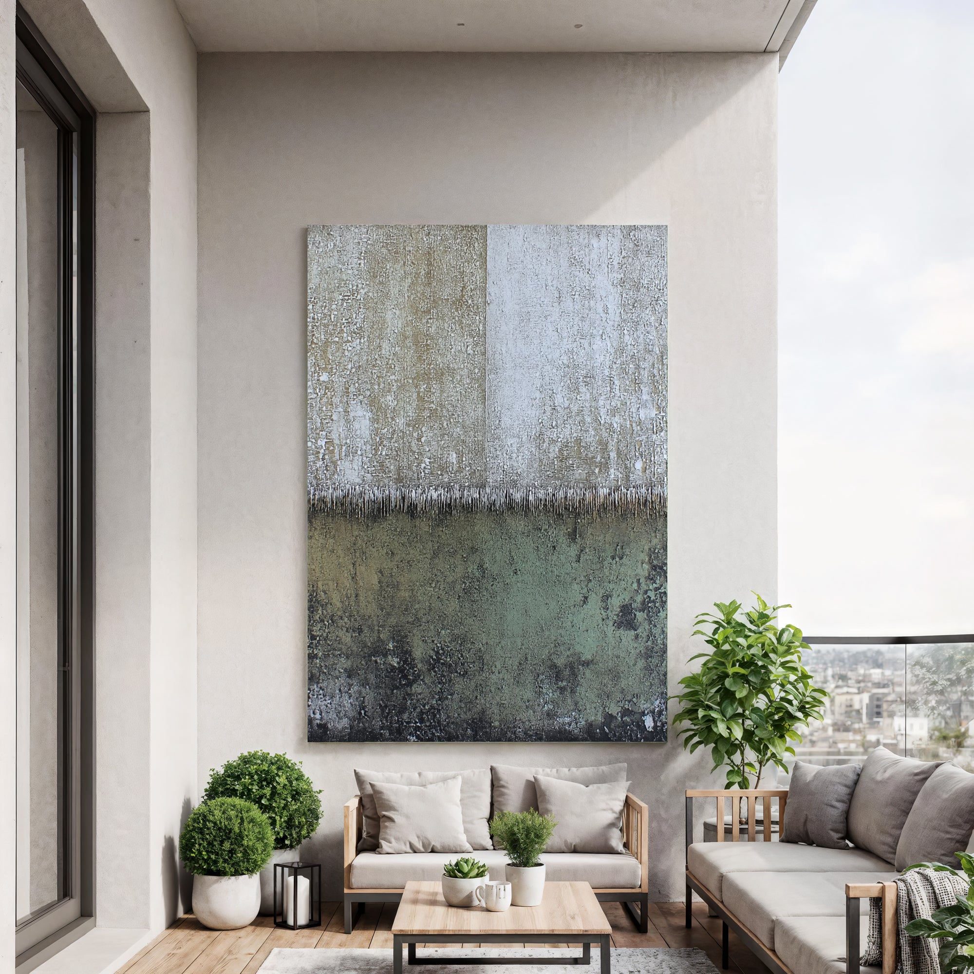 Textured Distressed Opulence | Teal Grays