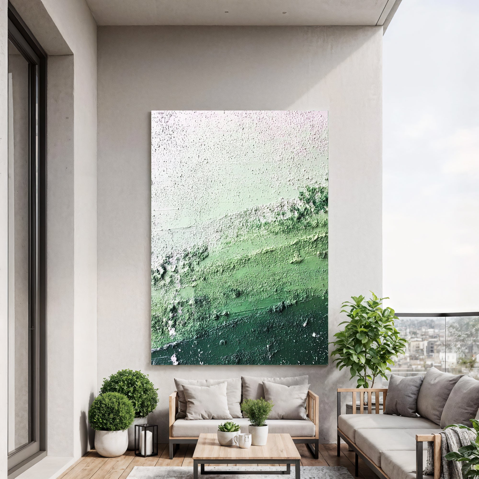 Textured Verdant Layers | Pale Hues