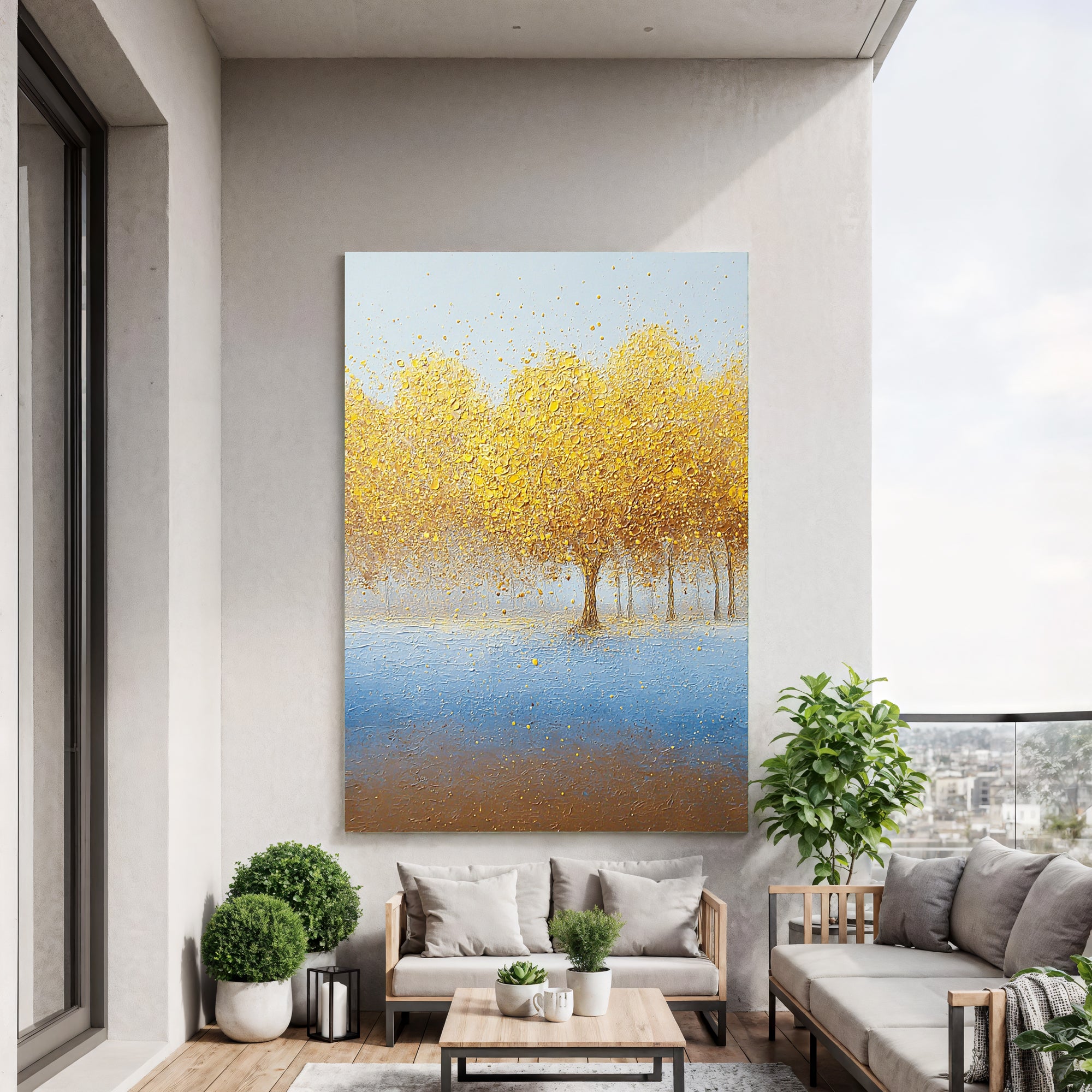 Textured Gilded Grove | Azure Haze