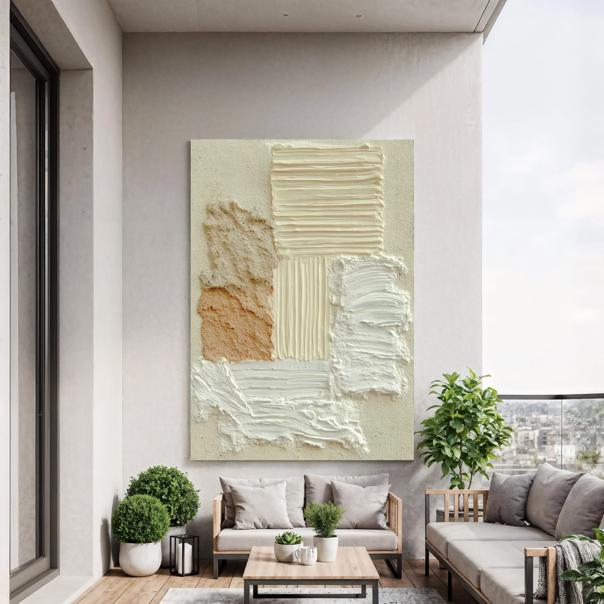 Textured Creamy Warmth | Beige Ivory