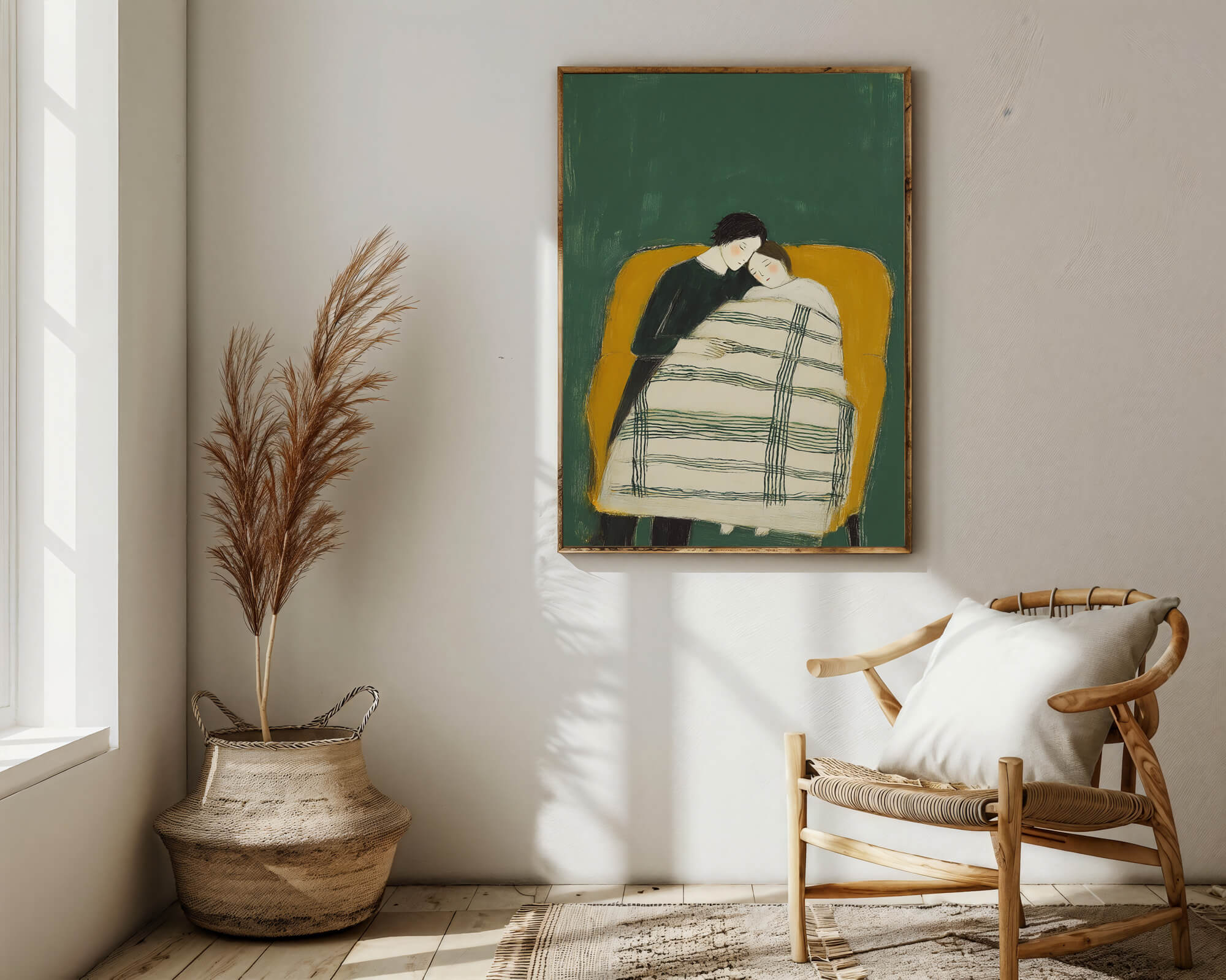 Textured Couple's Embrace | Green Gold