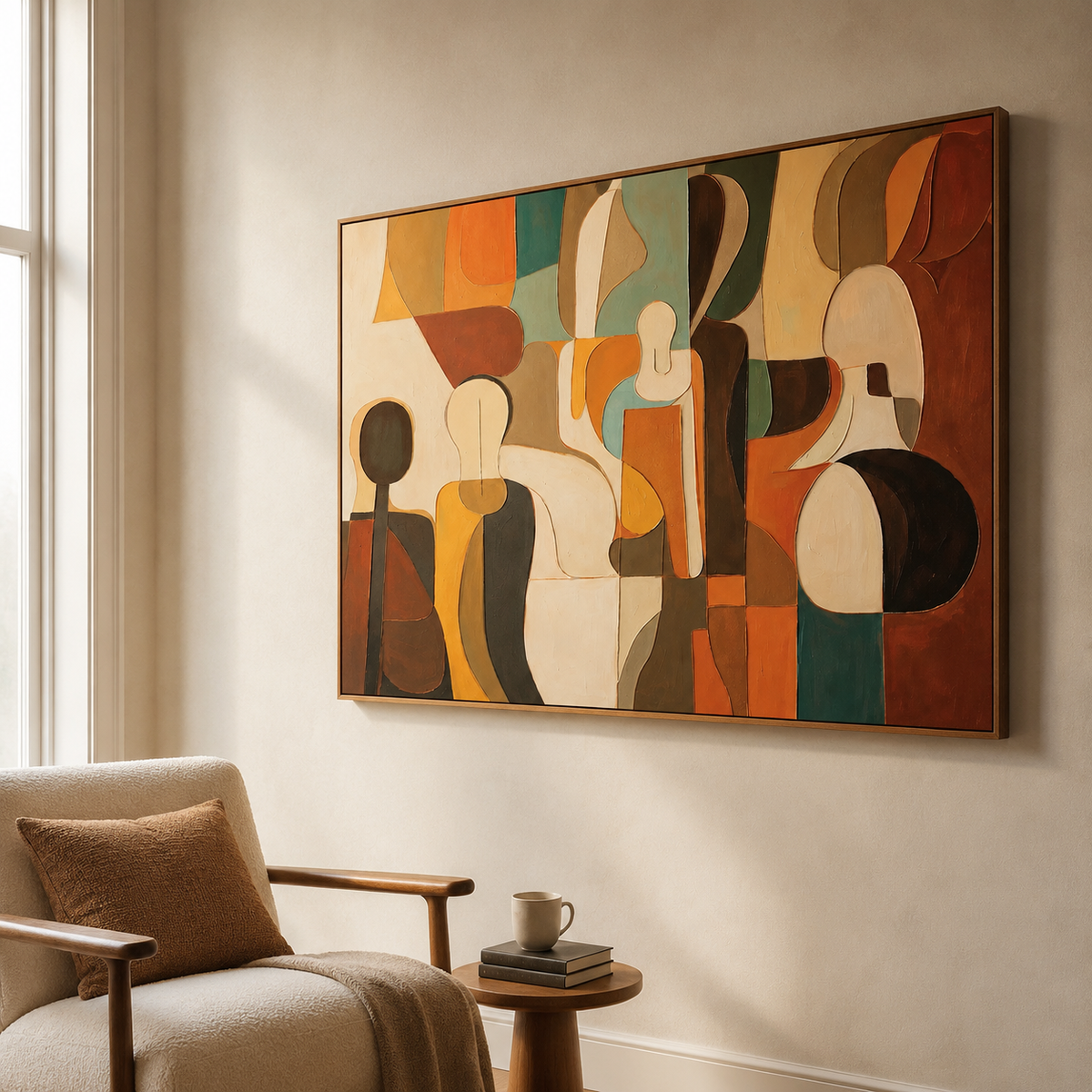 An Afternoon Gathering — horizontal folk & whimsical figure art, view 6