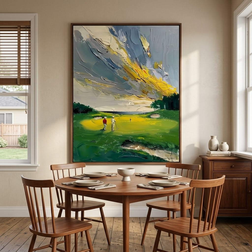 Impressionist Art | Golden Sky Fairway
