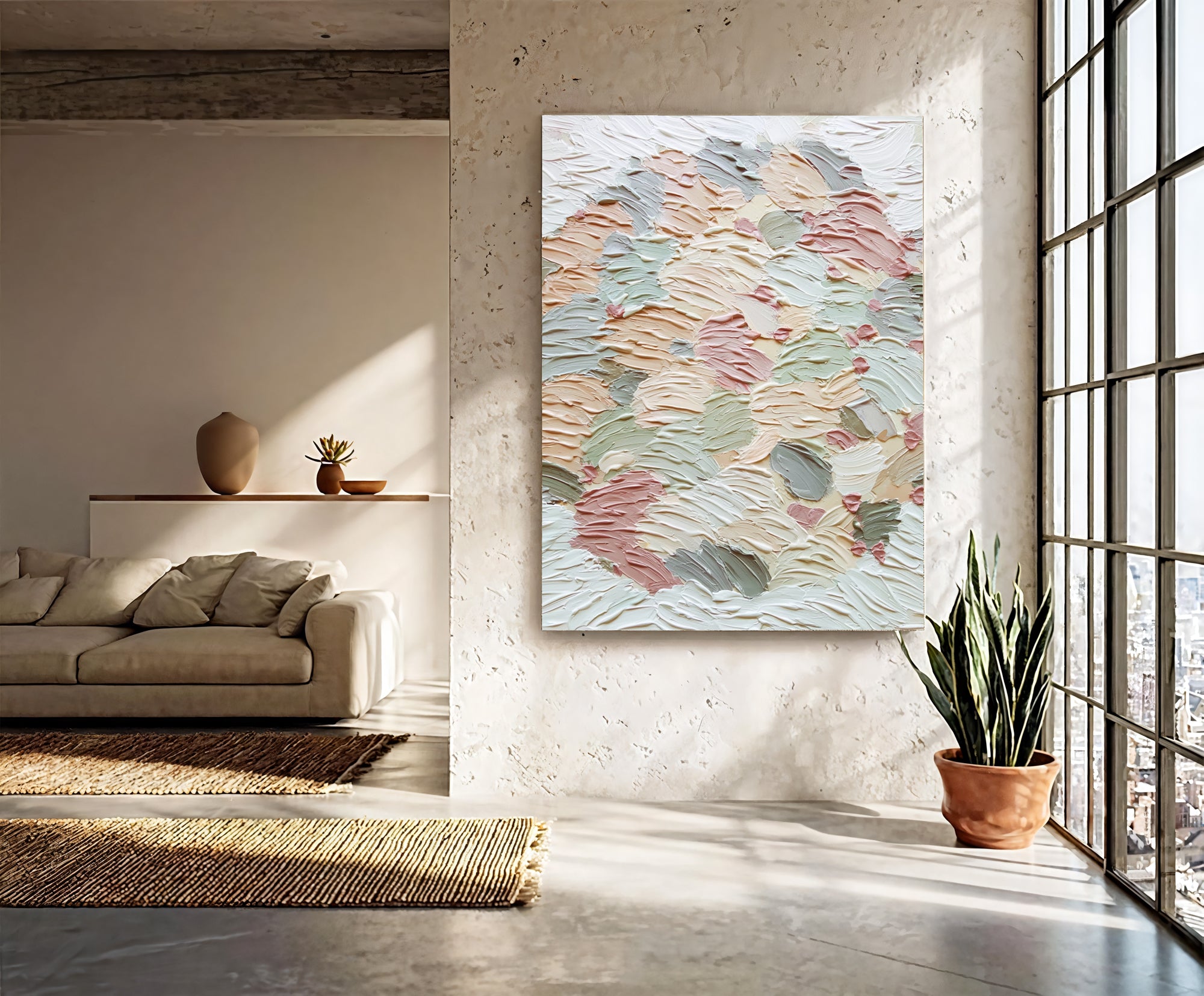 Textured Pastel Swirls | Blush Mint