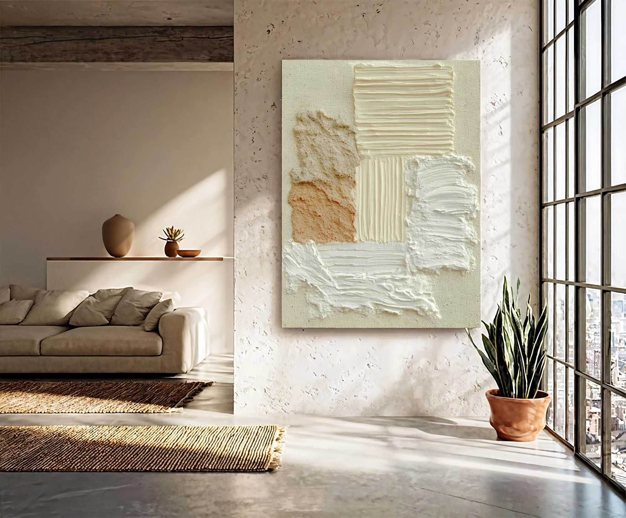 Textured Creamy Warmth | Beige Ivory