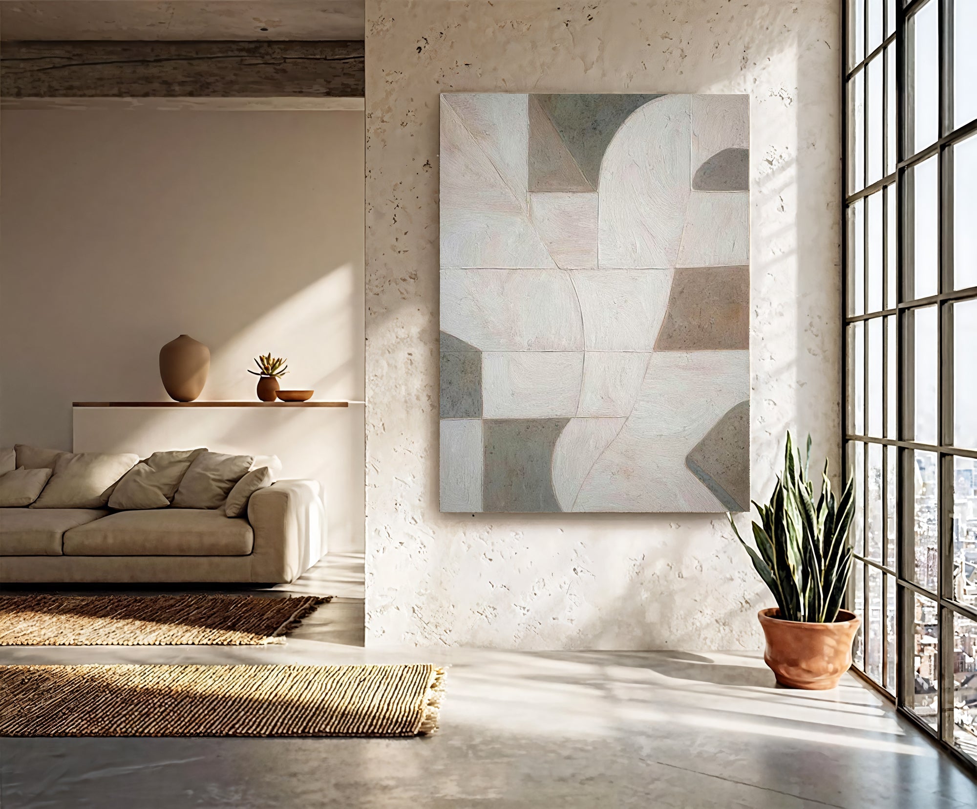 Textured Geometric Elegance | Muted Hues